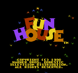 Fun House title screen for NES